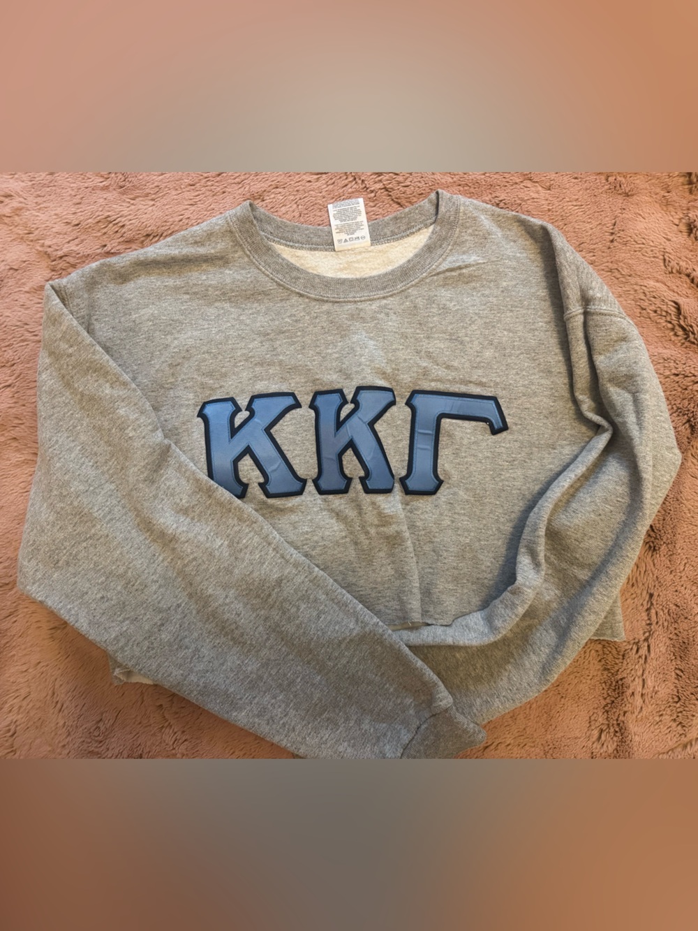 Kappa Kappa Gamma Cropped Sweatshirt with Blue Letters